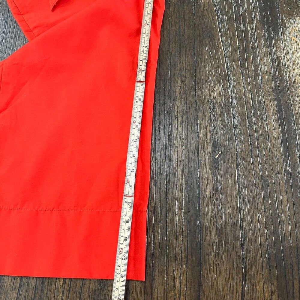 Kate Spade Slub Cotton Bow Tie Waist Culotte Pants Red Size 00 NWT - Picture 12 of 12